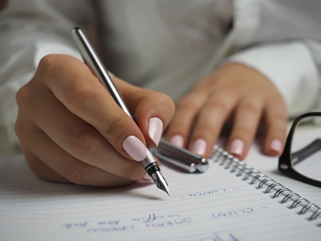 notebook, writing